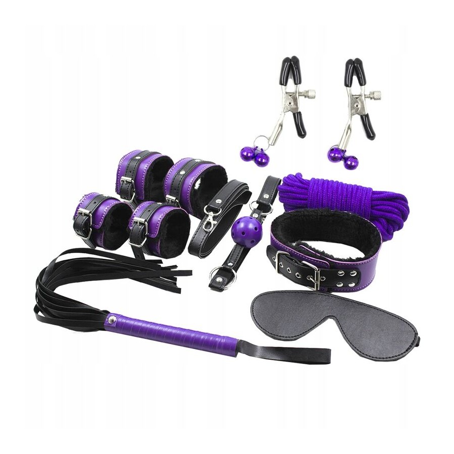 SECRETPLAY - BDSM SET 8PCS VIOLA / NERO.